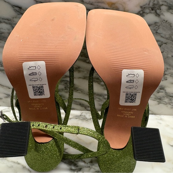 ASOS, Glittery Green Strappy Sandals, size 6 - Picture 7 of 7